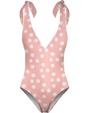 Aloha From Deer Delicate Flower One Piece Swimsuit - Pink