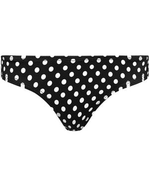 Paola Amador Low Rise Bikini Bottom Polka Dot - Black