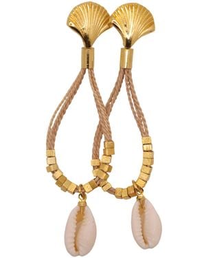 Nart Nature Making Art The Buzios Buriti Natural Fibre Earrings - Metallic