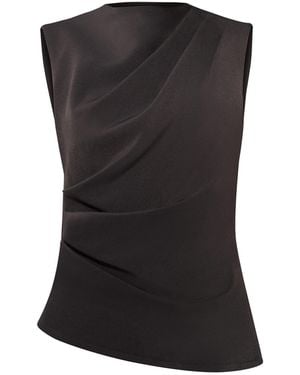 Tia Dorraine Sleeveless Pleated Top - Black