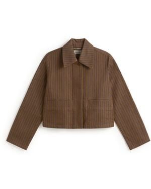 Thinking Mu Striped Natural Dyes Astrid Jacket - Brown