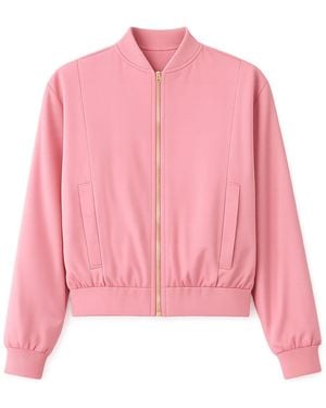 Yumi' Relaxed Lightweight Bomber Jacket - Pink