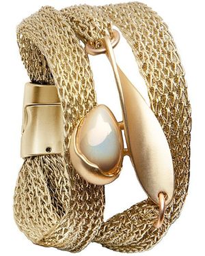 Saachi Mesh Twisted Orb Bracelet - Metallic