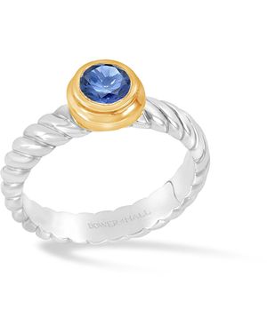 Dower & Hall Lab Grown Sapphire Twist Twinkle Ring - Metallic