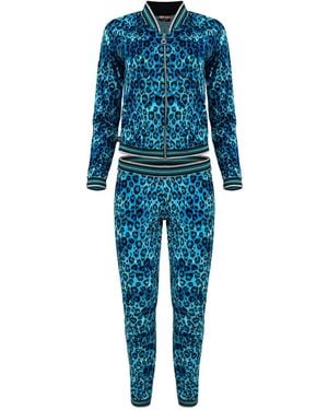 Maui X Lolita Sasha Cheetah Print Velour Tracksuit - Blue