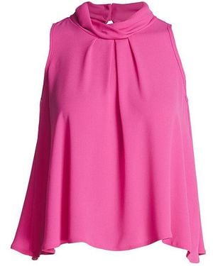 Conquista Sleeveless Top With Pleat Detail - Pink