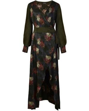 Sarvin Long Sleeve Wrap Dress - Black
