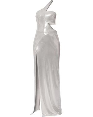 AGGI by HALEWSKI Sheyla Sliver Glow Asymmetric Maxi Dress - Grey