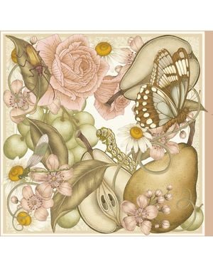 Emily Carter The Pear Tree Silk Scarf - Metallic