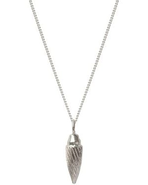 Edge Only Spiral Drop Pendant Sterling - Metallic