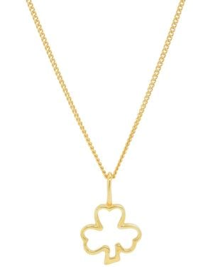 Katie Mullally Shamrock Charm Necklace Plated - Metallic