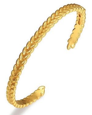 Janus Edinburgh Vermeil Kemetra Wheat Patterned Bangle With Hinge - Metallic
