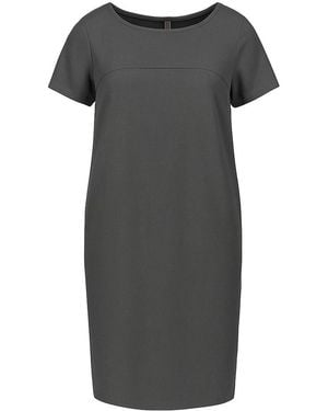 Conquista Anthrcite Sack Style Punto Di Roma Short Sleeve Dress - Grey