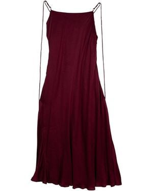 Lo Neel Neutrals Ely Ruby Maxi Slip Dress - Red