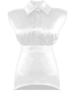 Vestiaire d'un Oiseau Libre Sleeveless Silk Mini Dress - White