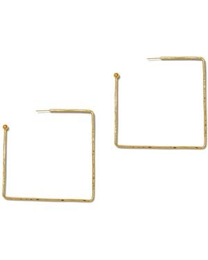 Jaredjamin Large Squaretastic Hoop Post Earrings - White