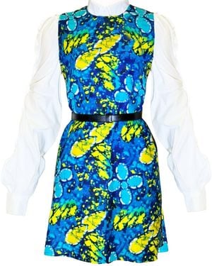 Chuks Collins Ajah Collection – Printed A-Line Dress - Blue