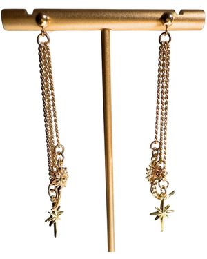 Rachel Nathan Post: Celestial Drop Earrings - Metallic