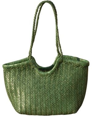 Rimini Hand Woven Leather Handbag 'Vittoria' - Green