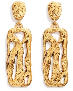 Lovard Flat Cut Out Earrings - Metallic