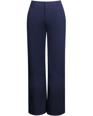 Miss Circle New York Yanin Low-Rise Straight Leg Trousers - Blue