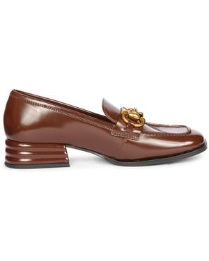 Saint G. Leather Horsebit Cosmos Loafers - Brown