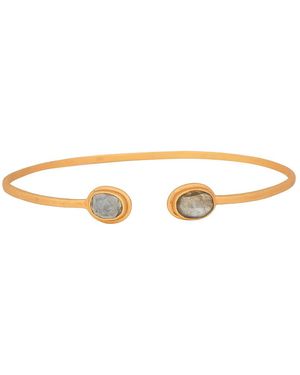 Opium Jewels Double Stone Bangle - Metallic