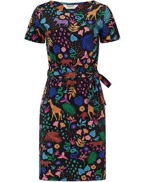 Sugarhill Terri Jersey Mini Dress, Multi, Jungle Spirit - Blue