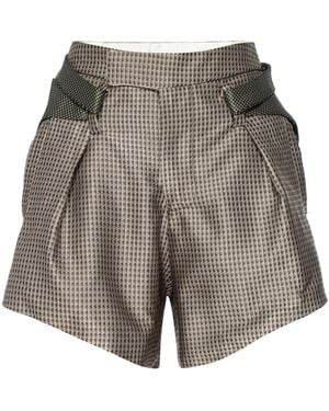 LAHIVE Neutrals Ariana Edgy Taffeta Shorts - Grey