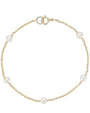 Lily & Roo Five Pearl Bracelet - Metallic