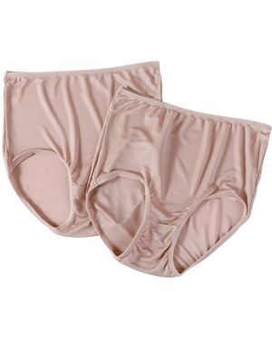 Soft Strokes Silk Set Of Two Knitted Silk Mid Rise French Cut Pantie Shimmer Collection - Natural