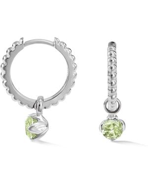 Dower & Hall Peridot Charm On Large Dotty Orissa Hoops - Metallic