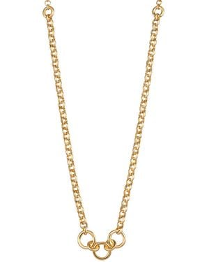 Lily Charmed Plated Trinity Charm Collector Necklace - Metallic