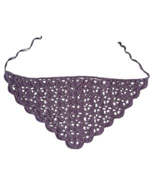 Springmoonatelier Handmade Crochet Bandana – Detailed Motif Design - Purple