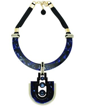 Gissa Bicalho Handmade Acrylic Necklace Chocker Orion - Blue