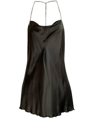 By Noa Rawitz Silk Mini Dress- Dark - Black