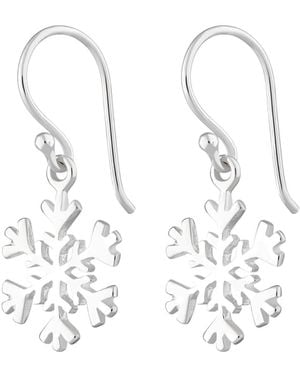 Lily Charmed Sterling Snowflake Hook Earrings - White