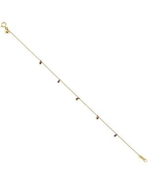 Artisan 18K Amethyst Station Chain Bracelet - Metallic