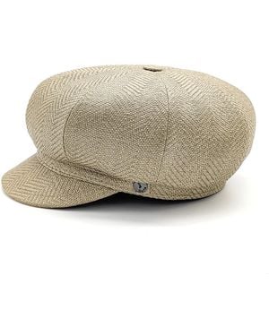 DORIA 1905 Herringbone Raffia Fabric Sailor Cap - Natural