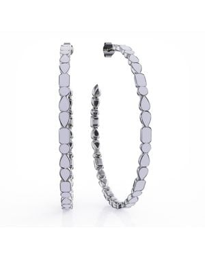Linda Fiore Adeline Creme Enamel Sterling Hoop - White