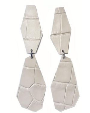 WAIWAI Geometric Goddess Earrings Ivory - White