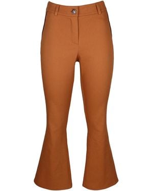 Lalipop Design Neutrals Brick Color Cropped Pants - Brown
