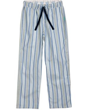 Lounge Neutrals Organic Brushed Cotton Lounge Bottoms Trousers Trousers - Blue
