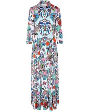 Jessica Russell Flint Maxi Shirt Dress - Blue