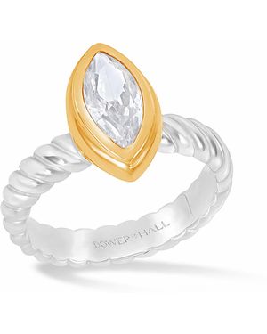 Dower & Hall Lab Grown Sapphire Marquise Twist Twinkle Ring - Metallic
