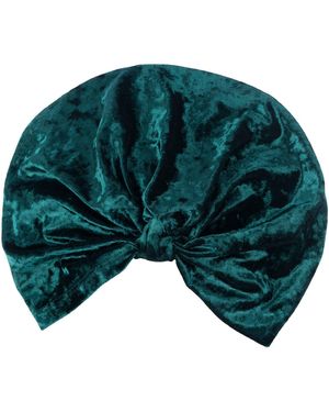 Jennafer Grace Emerald Crushed Velvet Turban - Green