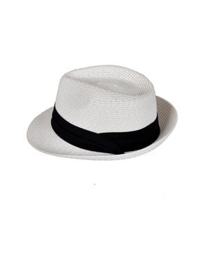 DAVID WEJ Hugo Trilby Straw Hat - White