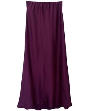 L2R THE LABEL Burgundy Satin Amal Slip Skirt - Purple