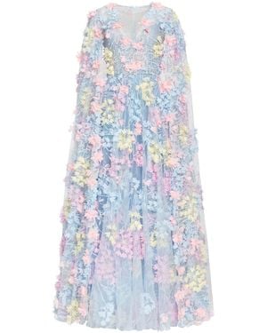 MATSOUR'I Dress Hortensia With Detachable Sleeves Maxi - Blue