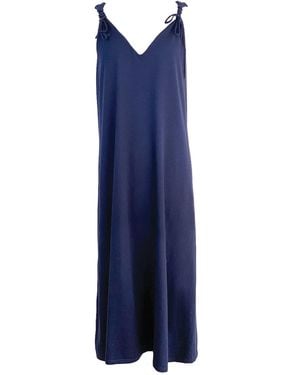 Zenzee Cashmere Maxi Slip Dress - Blue